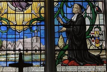 Image of Traherne from stained glass window, St Mary's, Teddington