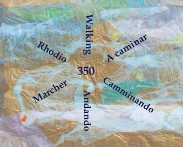 Detail of cover of 'Walking' booklet, showing title in multiple languages